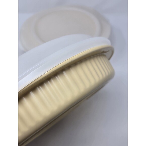 NOS VINTAGE TUPPERWARE OVEN WORKS BUNDLE 9" PIE PAN 2 QT CASSEROLE COOKWARE LIDS - Picture 16 of 16